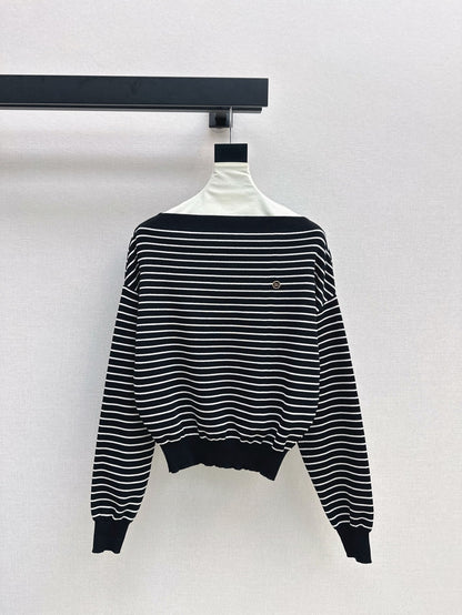M 25SS Off-shoulder knitted shirt