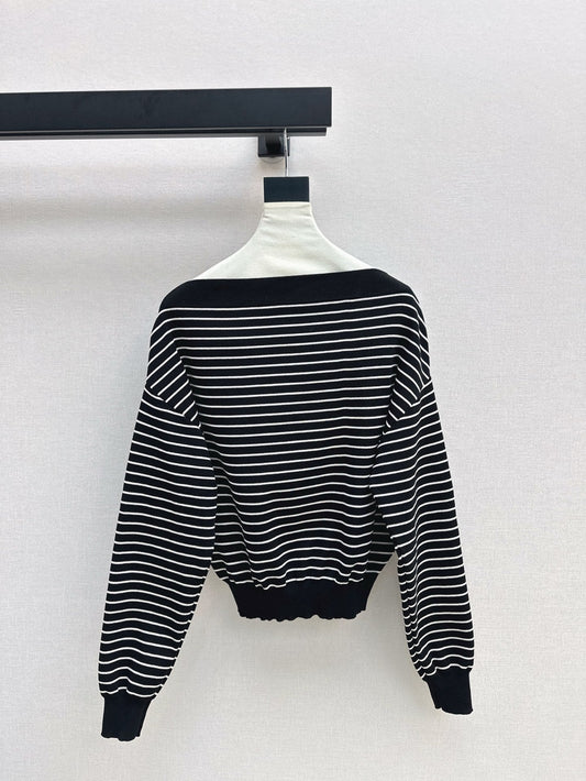 M 25SS Off-shoulder knitted shirt