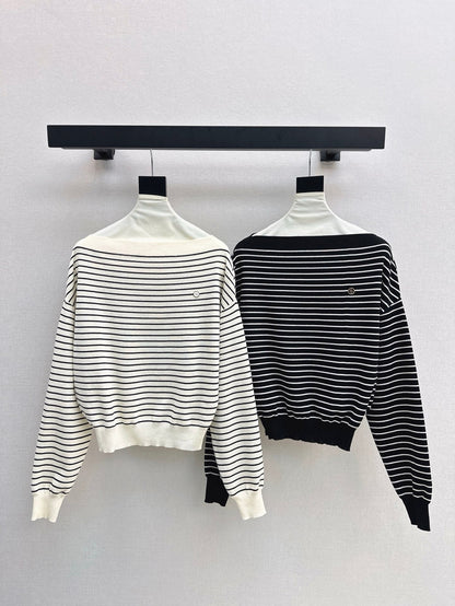 M 25SS Off-shoulder knitted shirt