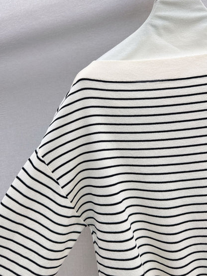 M 25SS Off-shoulder knitted shirt