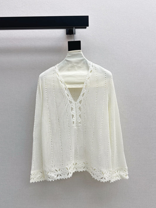 Ce 25ss hollow knitted shirt