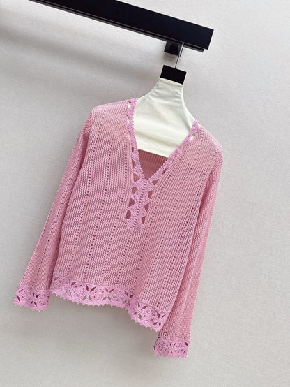 Ce 25ss hollow knitted shirt