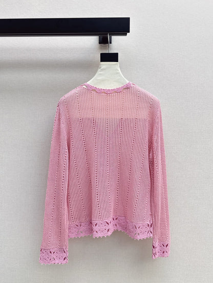Ce 25ss hollow knitted shirt