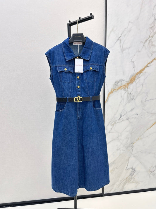 Val 25ss denim shirt dress