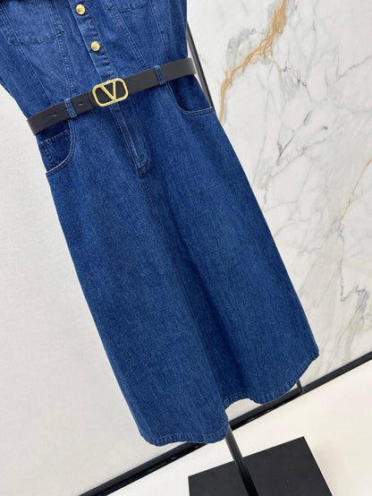 Val 25ss denim shirt dress