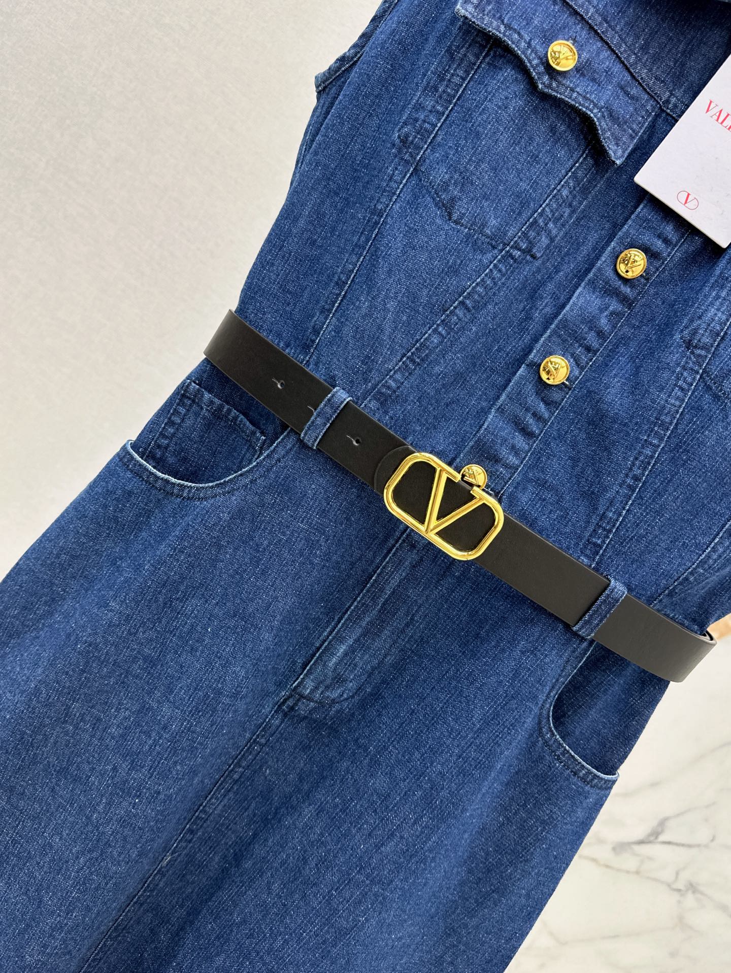 Val 25ss denim shirt dress