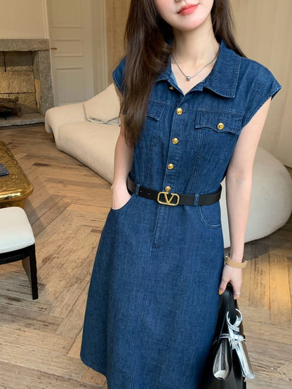 Val 25ss denim shirt dress