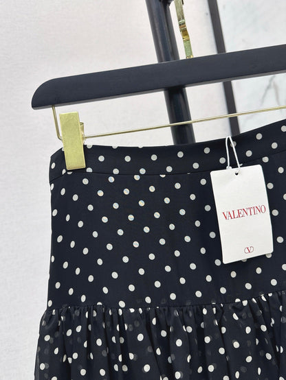 Val 25ss silk ruffle skirt