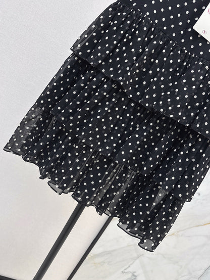 Val 25ss silk ruffle skirt