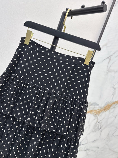 Val 25ss silk ruffle skirt