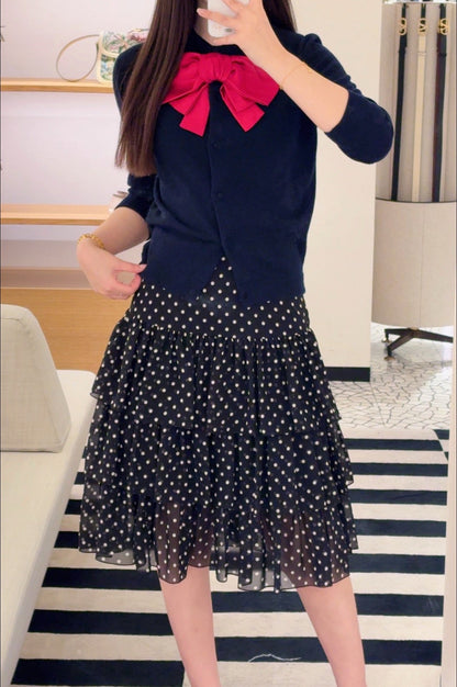 Val 25ss silk ruffle skirt