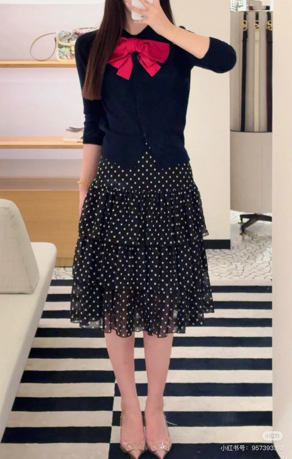 Val 25ss silk ruffle skirt