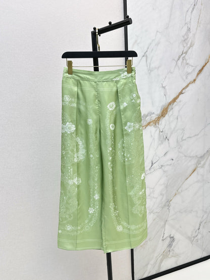 H 25ss silk wide-leg pants