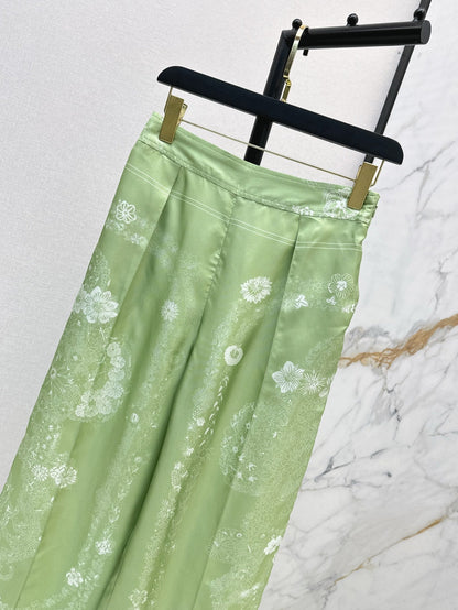 H 25ss silk wide-leg pants