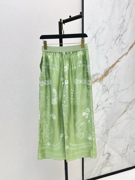 H 25ss silk wide-leg pants