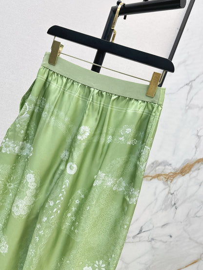 H 25ss silk wide-leg pants