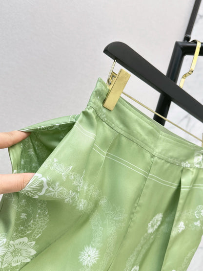 H 25ss silk wide-leg pants