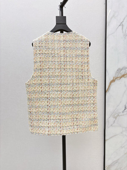 ch 25ss woven vest