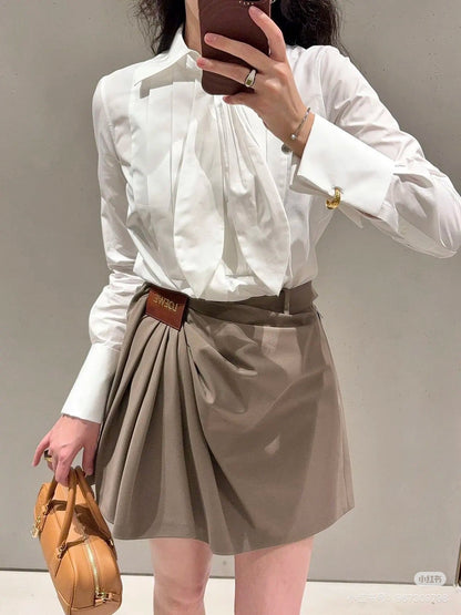 Loe 25ss pleated shirt