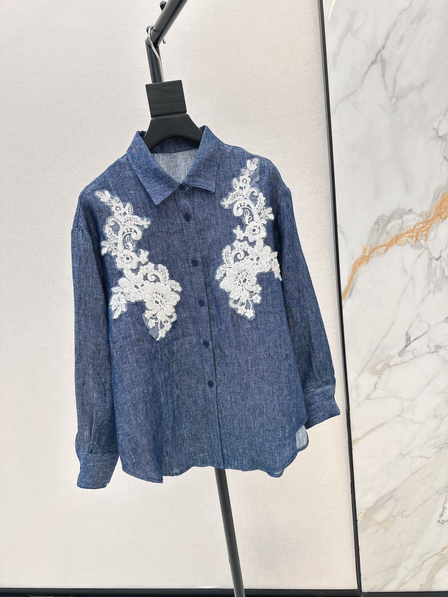 ES 25ss linen embroidered shirt