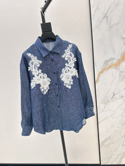 ES 25ss linen embroidered shirt
