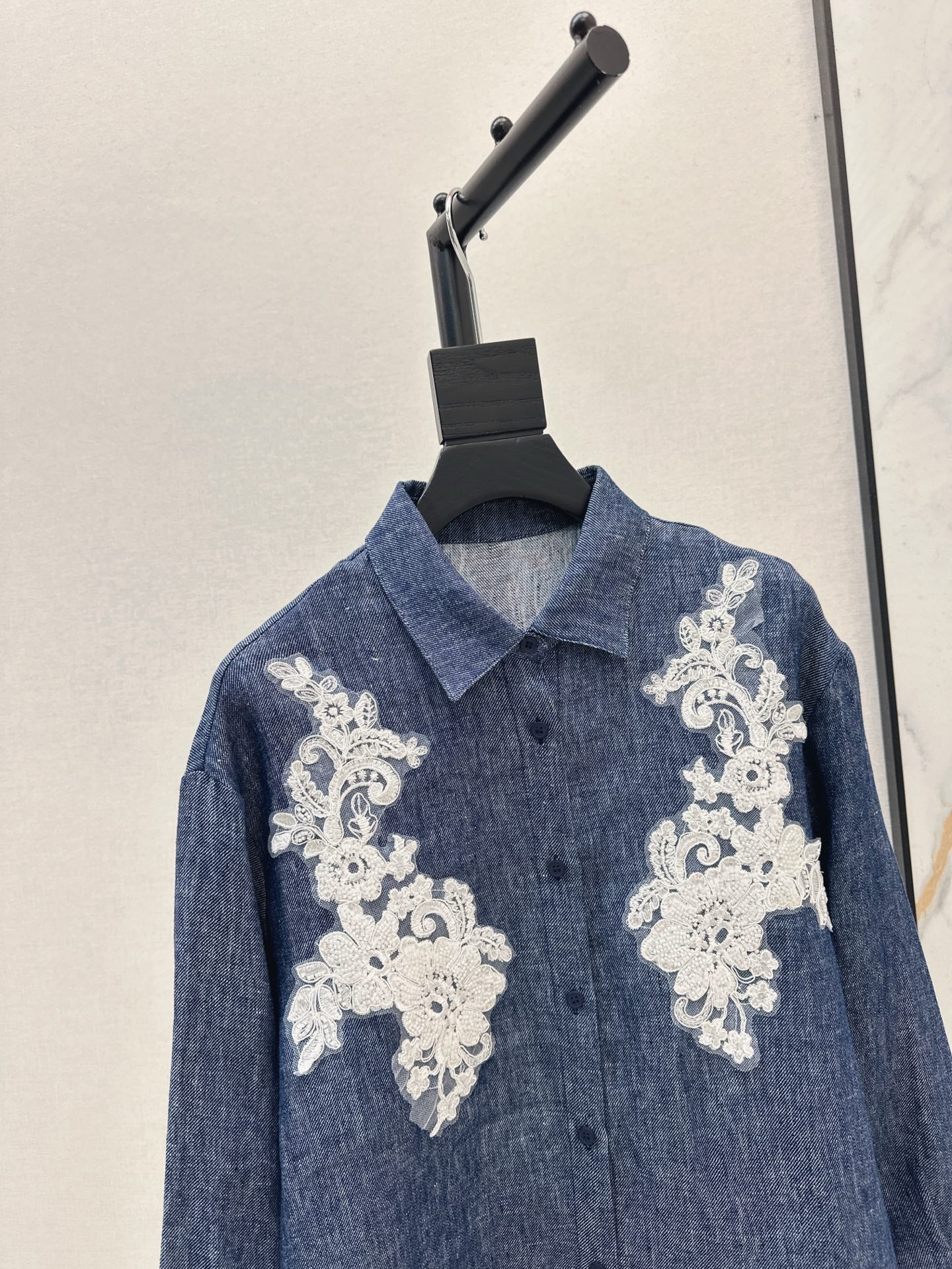 ES 25ss linen embroidered shirt