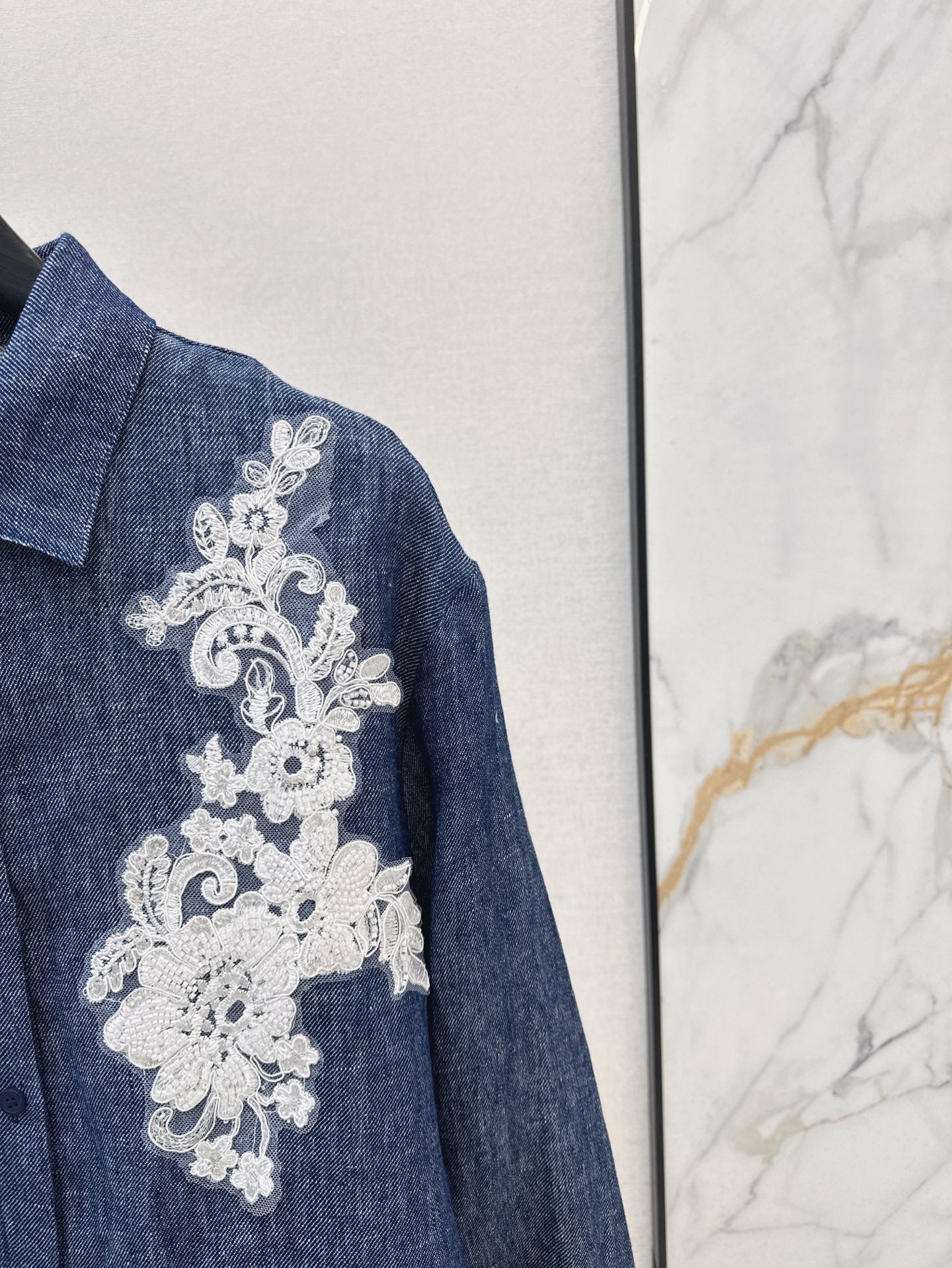 ES 25ss linen embroidered shirt