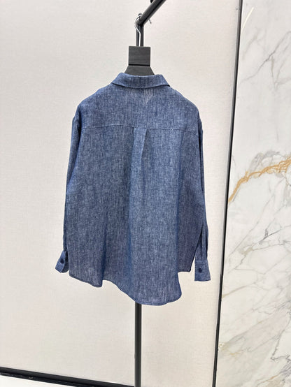 ES 25ss linen embroidered shirt