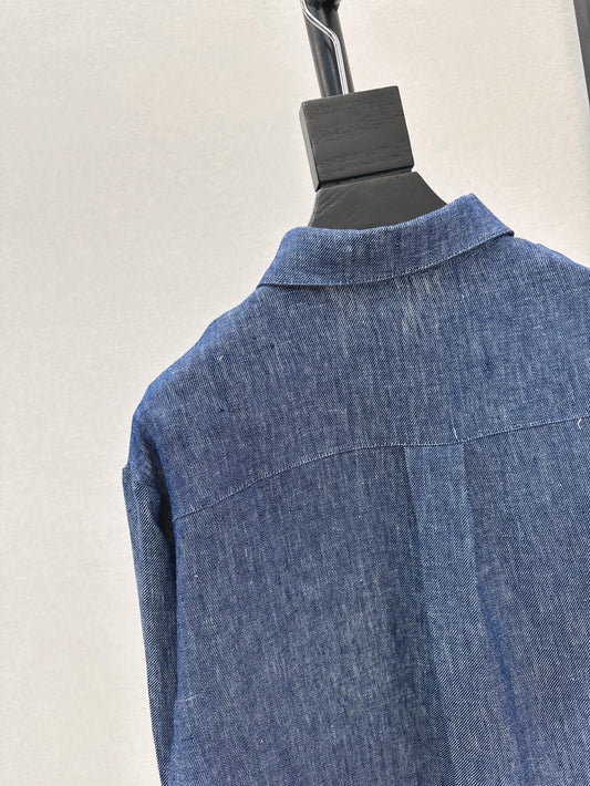 ES 25ss linen embroidered shirt