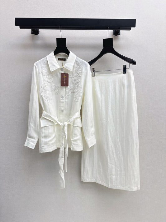 Lo 25ss linen embroidered set