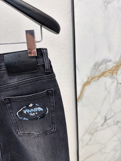 P 25ss embroidered jeans