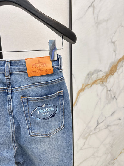P 25ss embroidered jeans