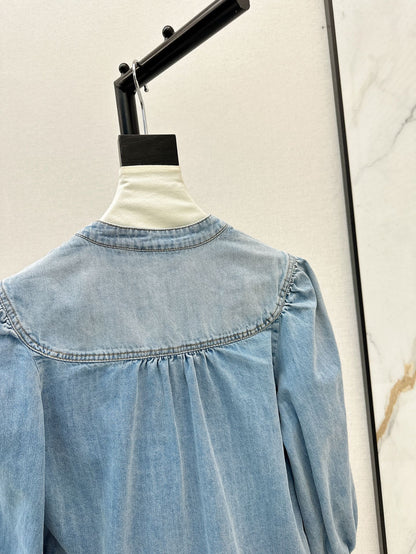 Zim 25ss denim V neck shirt