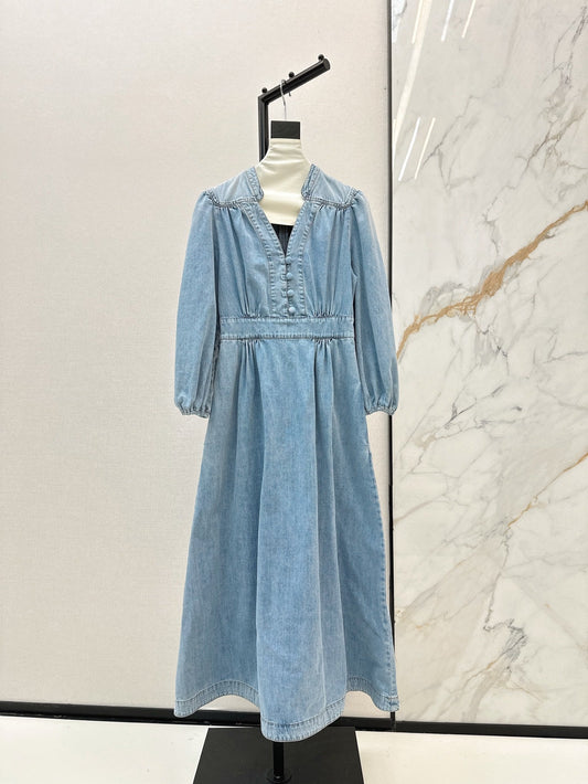 Zim 25ss V neck denim dress