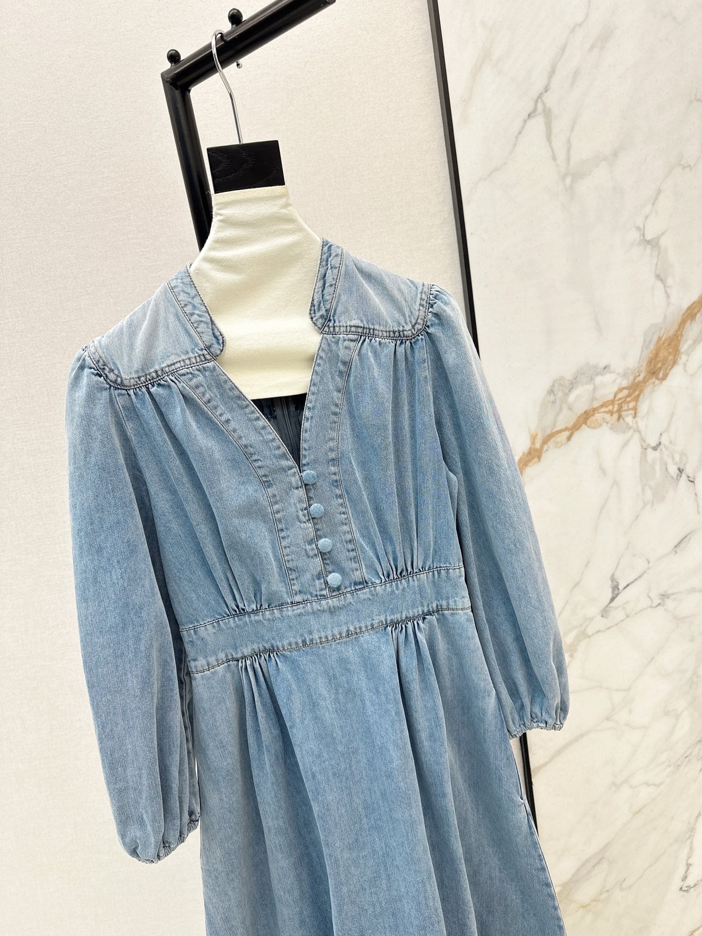 Zim 25ss V neck denim dress