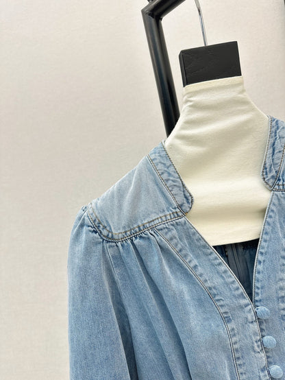 Zim 25ss V neck denim dress