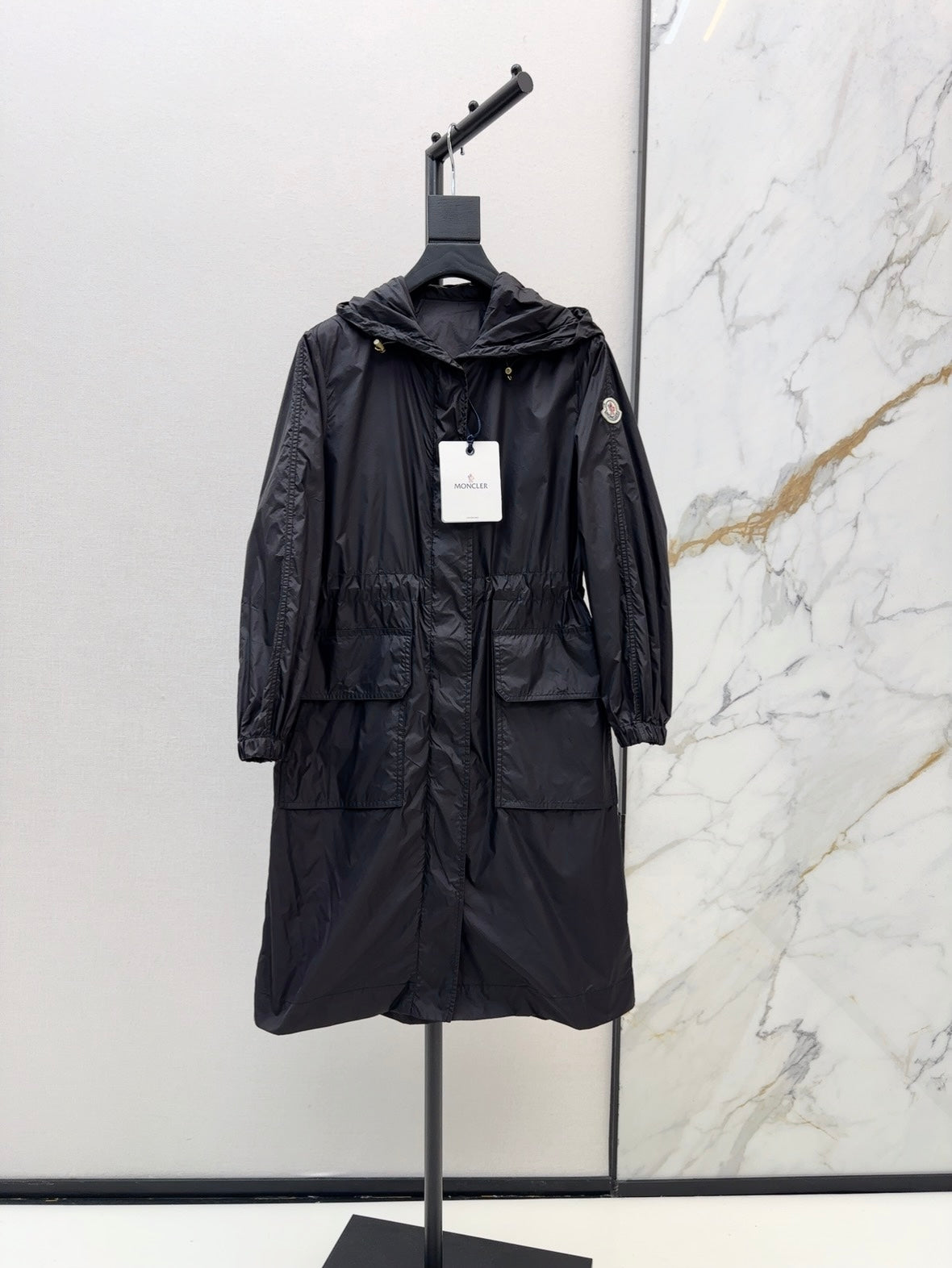 Mo 25ss hooded long coat parkas