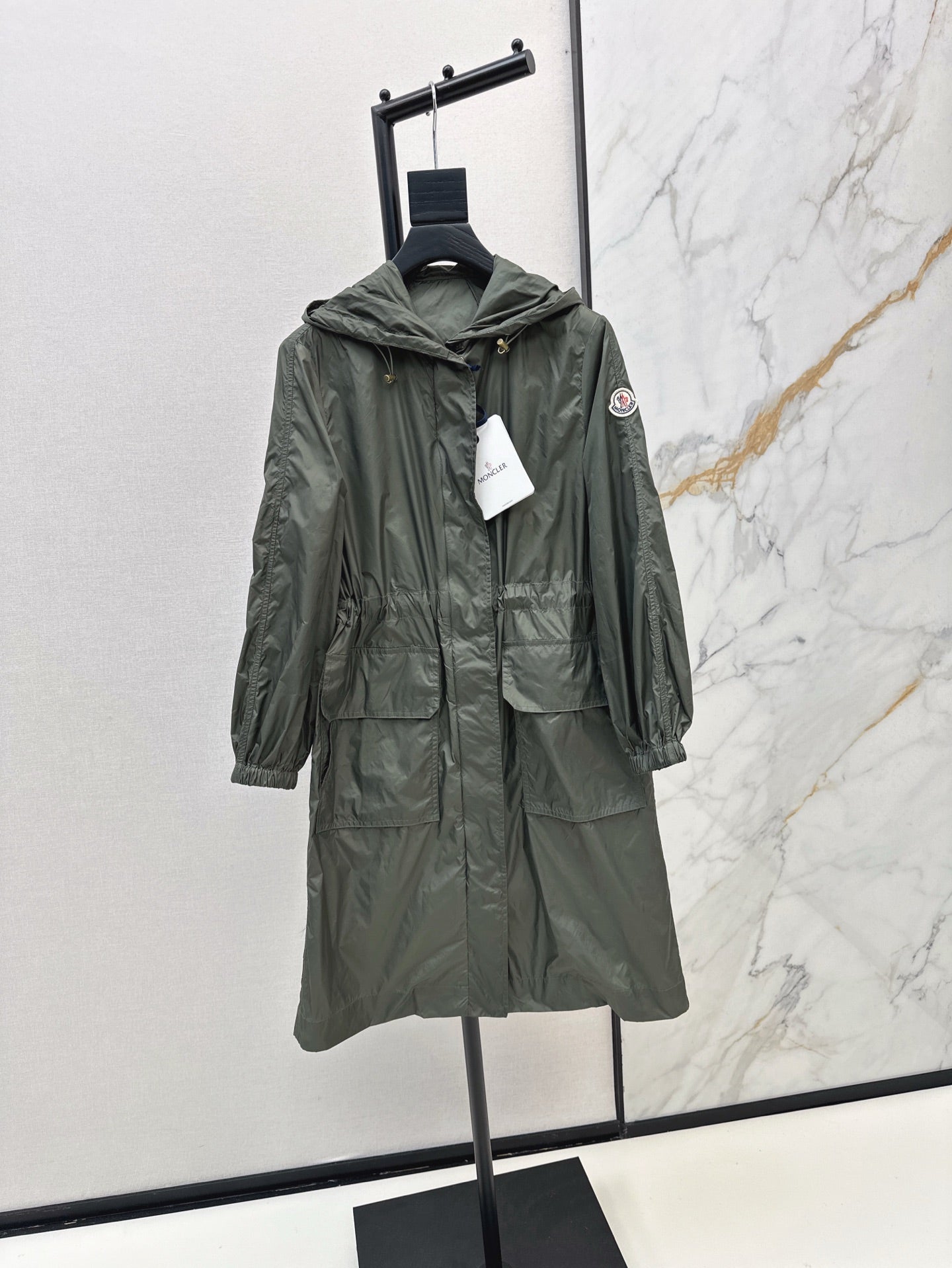 Mo 25ss hooded long coat parkas