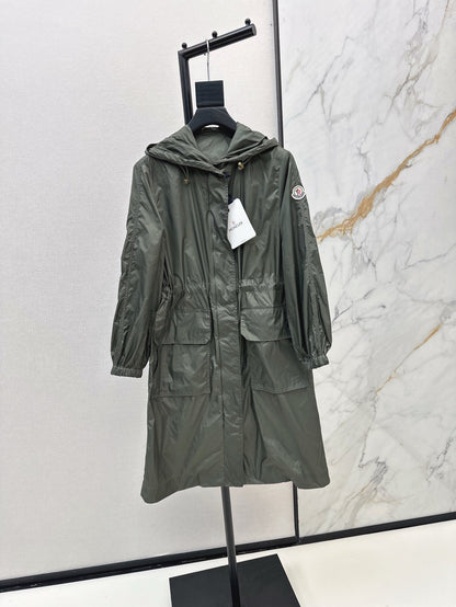 Mo 25ss hooded long coat parkas