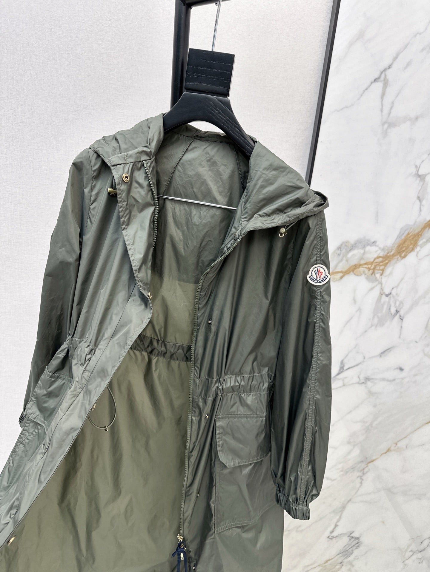 Mo 25ss hooded long coat parkas