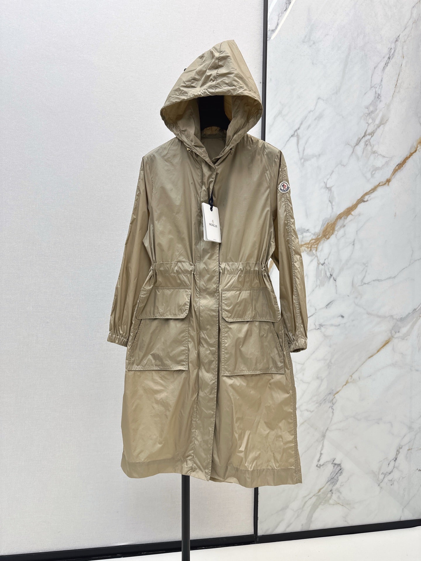 Mo 25ss hooded long coat parkas