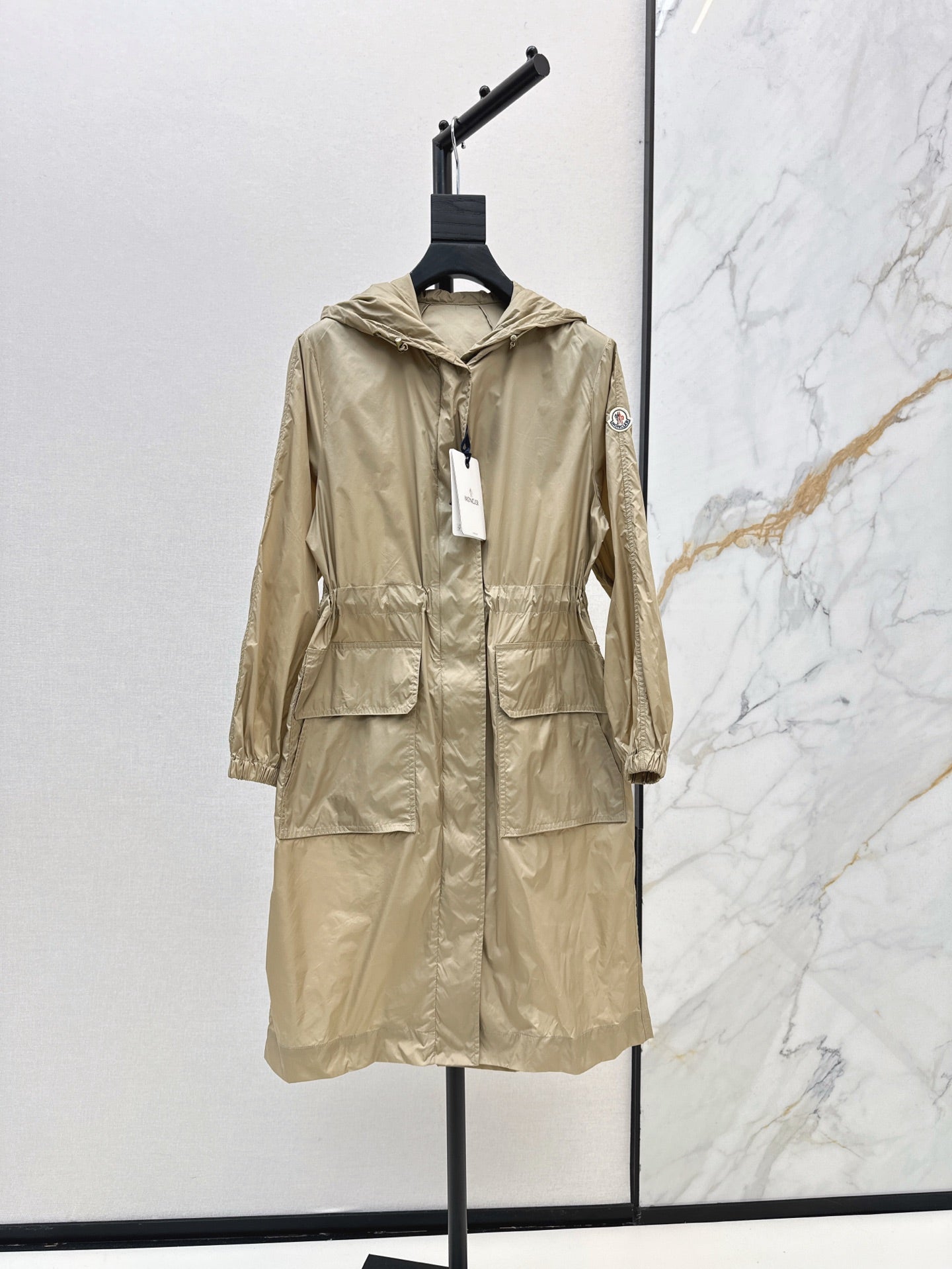 Mo 25ss hooded long coat parkas
