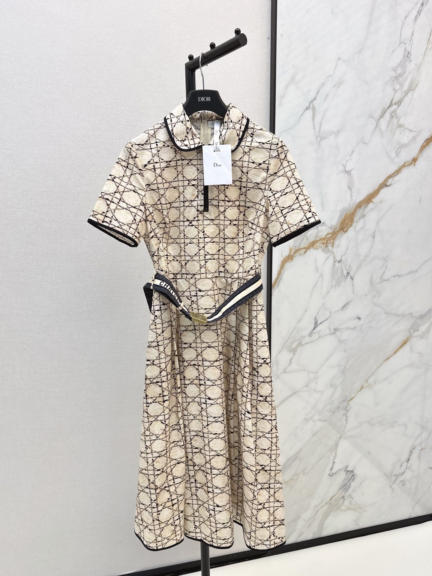 D 25ss argyle jacquard dress