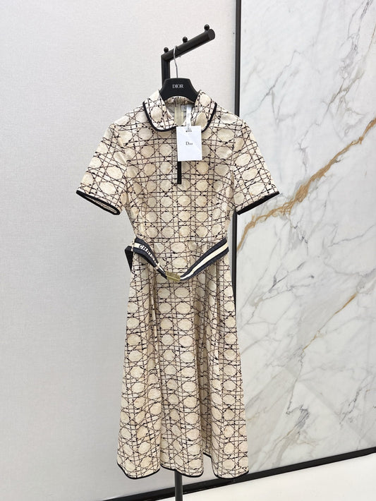 D 25ss argyle jacquard dress