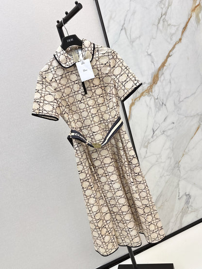 D 25ss argyle jacquard dress