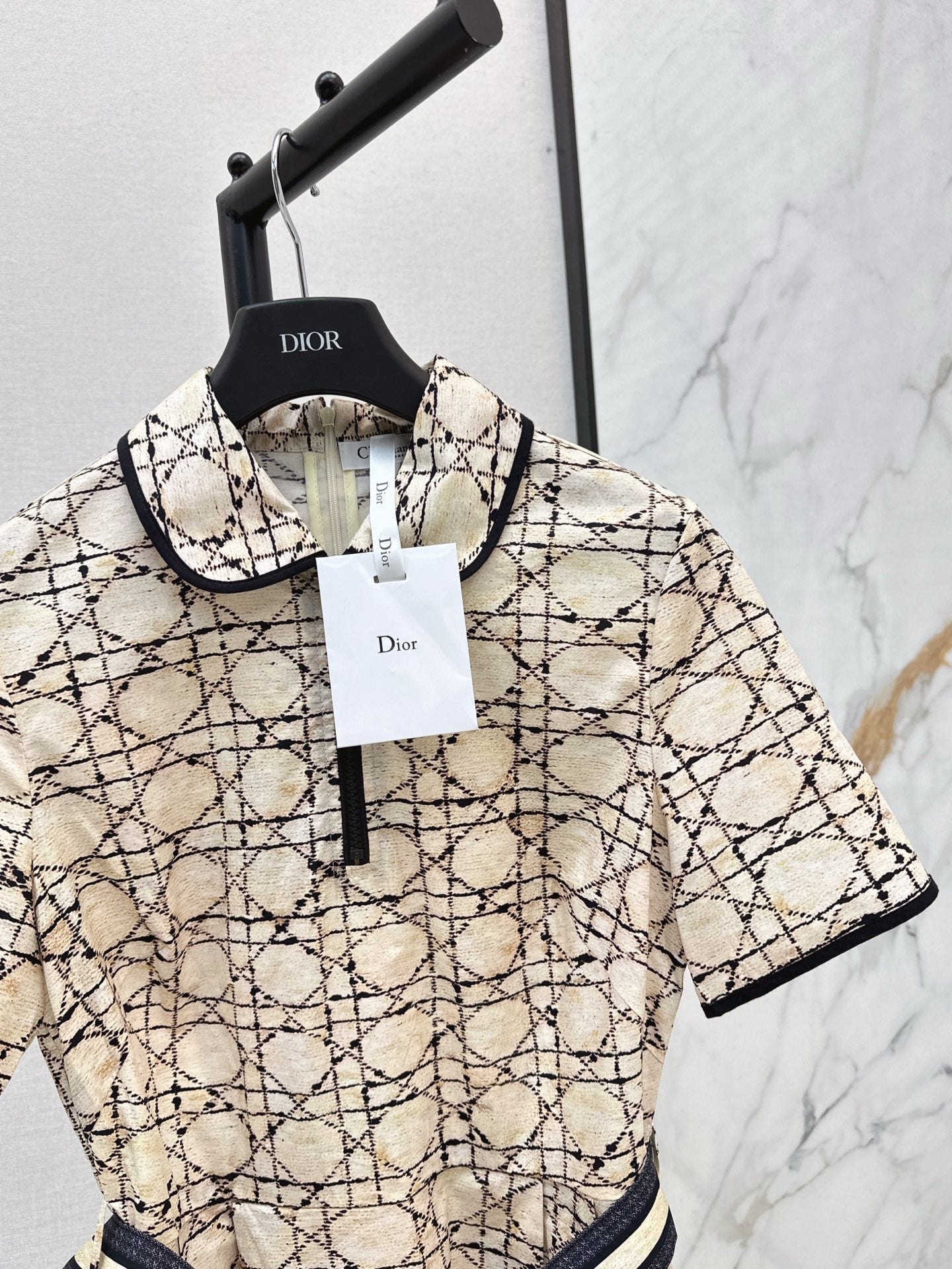 D 25ss argyle jacquard dress