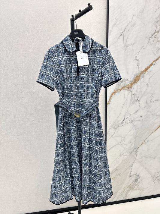 D 25ss argyle jacquard dress
