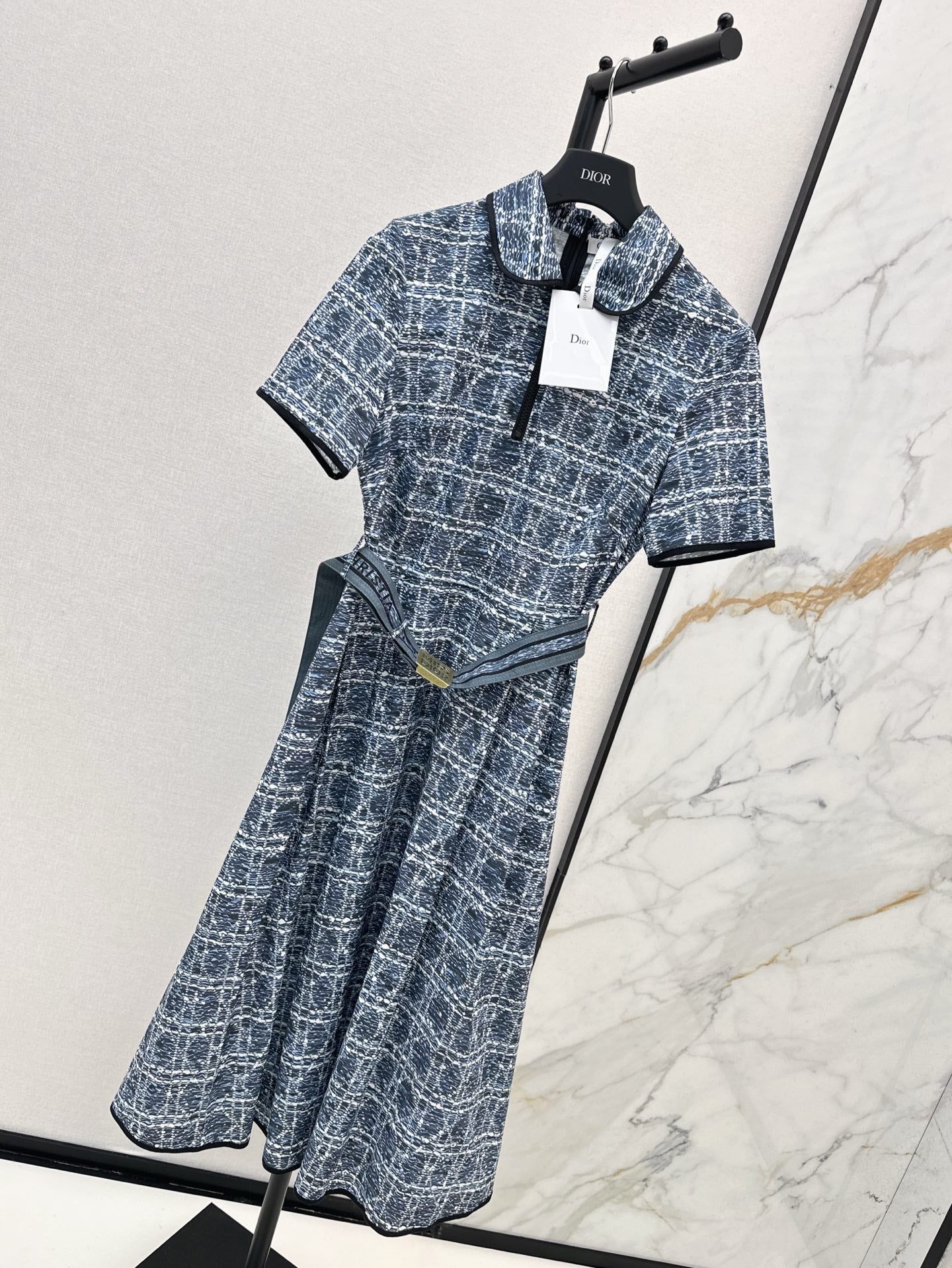D 25ss argyle jacquard dress