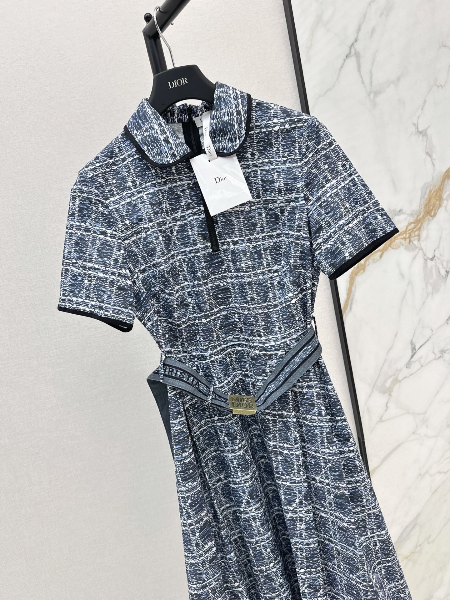 D 25ss argyle jacquard dress