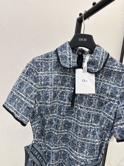 D 25ss argyle jacquard dress
